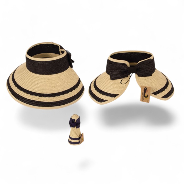 Easy Rollable Straw Visor Hat