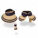 Navy Easy Rollable Straw Visor Hat