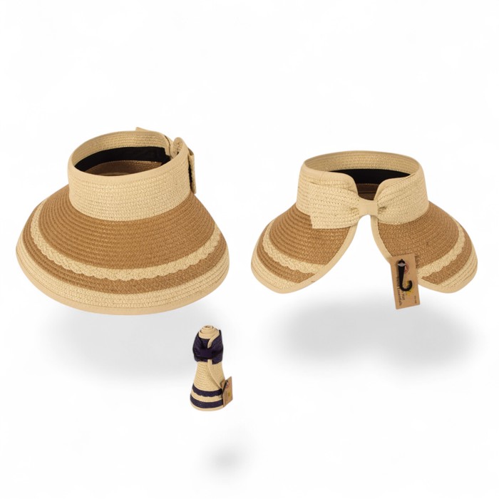 Easy Rollable Straw Visor Hat