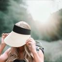 Beige Truly Contagious Adventure Rollable Straw Visor