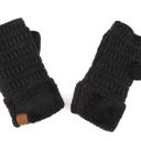 Black CC Fingerless Gloves