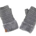 Dark Melange Grey CC Fingerless Gloves