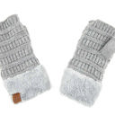 Light Melange Grey CC Fingerless Gloves