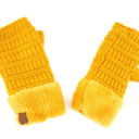 Mustard CC Fingerless Gloves