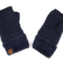 Navy CC Fingerless Gloves