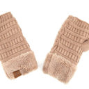 Taupe CC Fingerless Gloves
