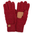 Burgundy - Petite C.C® Gloves Phone Touchscreen Tech Unisex, Adult Junior by Truly Contagious