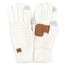 Metallic Ivory/Silver CC Cozy Metallic Tech Screen Gloves