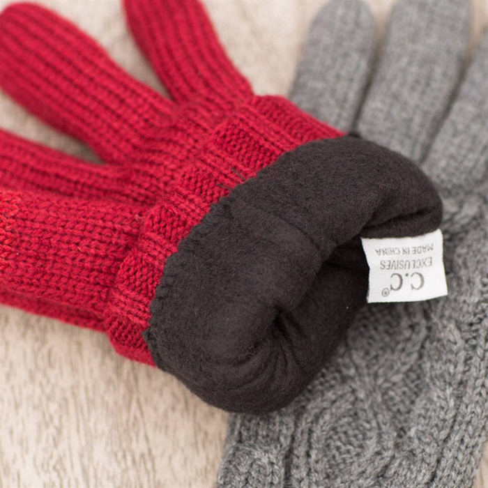 CC Cable Knit Fleece Lined Gloves