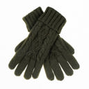 New Olive CC Cable Knit Fleece Lined Gloves
