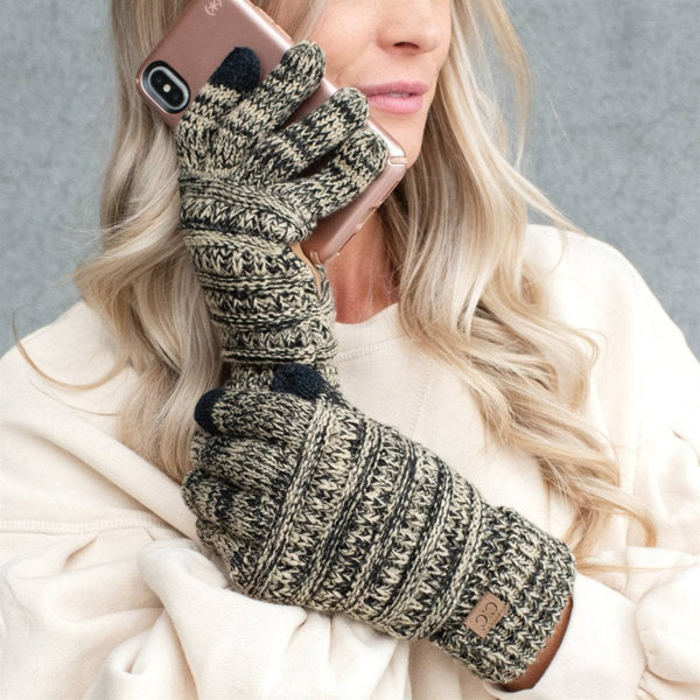 CC Brand Two-Toned Touchscreen Tech Phone Gloves Winter Accessories