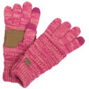 Hot Pink/Indi Pink (Two-Tone) #24 CC Brand Two-Toned Touchscreen Tech Phone Gloves Winter Accessories