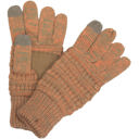 Taupe/Orange (Two-Tone) #31 CC Brand Two-Toned Touchscreen Tech Phone Gloves Winter Accessories
