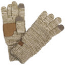 Taupe (Two-Tone) #8 CC Brand Two-Toned Touchscreen Tech Phone Gloves Winter Accessories