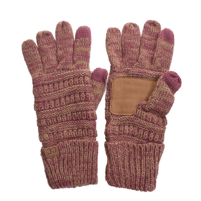 CC Brand Two-Toned Touchscreen Tech Phone Gloves Winter Accessories