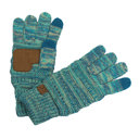 Teal/Turquoise/Beige/Natural Grey CC Brand Multi-Toned Touchscreen Tech Phone Gloves Winter Accessories