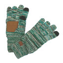 Teal/Black/Beige/Light Denim CC Brand Multi-Toned Touchscreen Tech Phone Gloves Winter Accessories