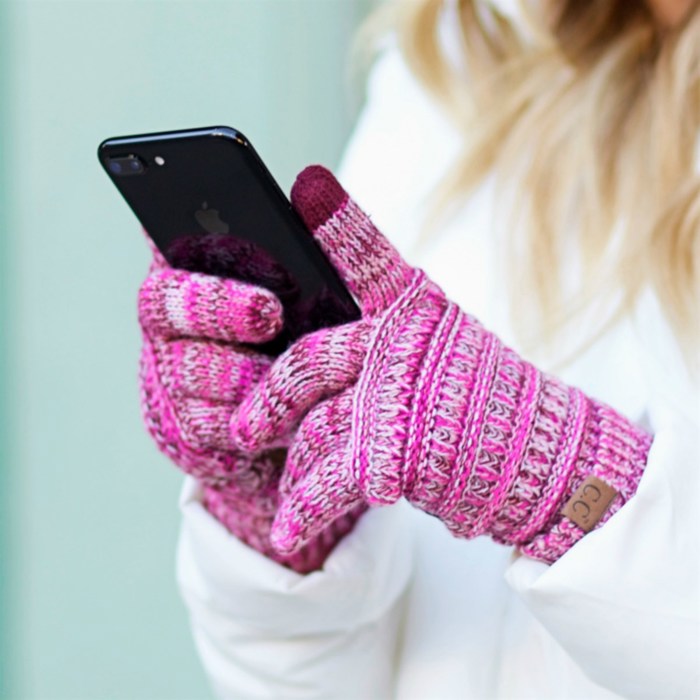 CC Brand Multi-Toned Touchscreen Tech Phone Gloves Winter Accessories