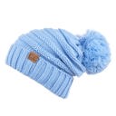 Pale Blue Pom CC Minimalist Slouch Beanies Hats