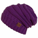 Dark Purple CC Minimalist Slouch Beanies Hats