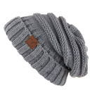 Light Melange Grey CC Minimalist Slouch Beanies Hats