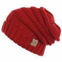 Red CC Minimalist Slouch Beanies Hats
