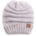 Metallic Silver CC Minimalist Slouch Beanies Hats