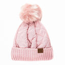 Rose CC Quilted Puffer with Detachable Pom Beanies Hats