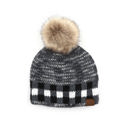 Grey CC Fire Cozy Buffalo Plaid Beanie