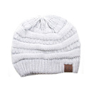 Metallic Ivory/Silver | Youth - Adult C.C® Beanie Cozy Metallic Cable Knit Skully Hats by Truly Contagious