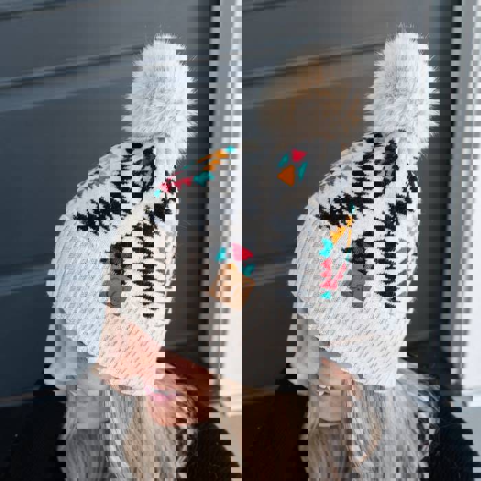 C.C® Beanie Southwestern Pom Hats by Truly Contagious