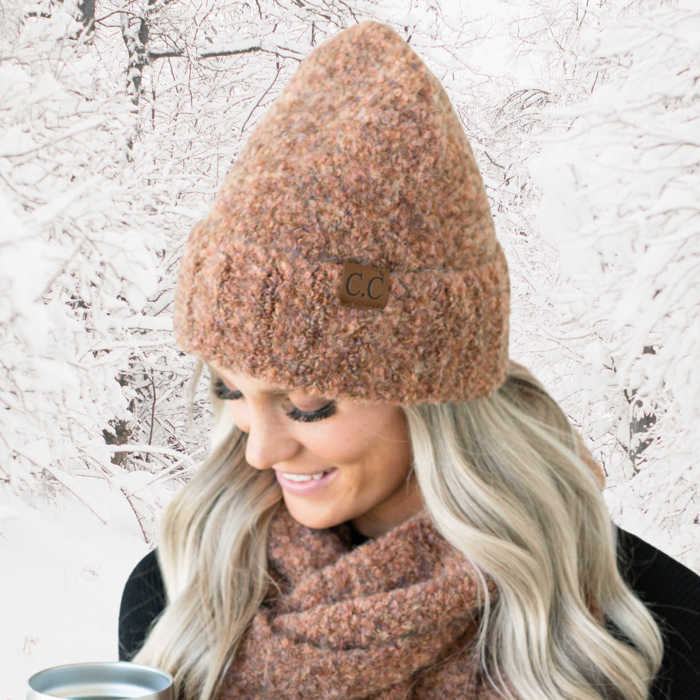 CC Mixed Boucle Cuff Beanie