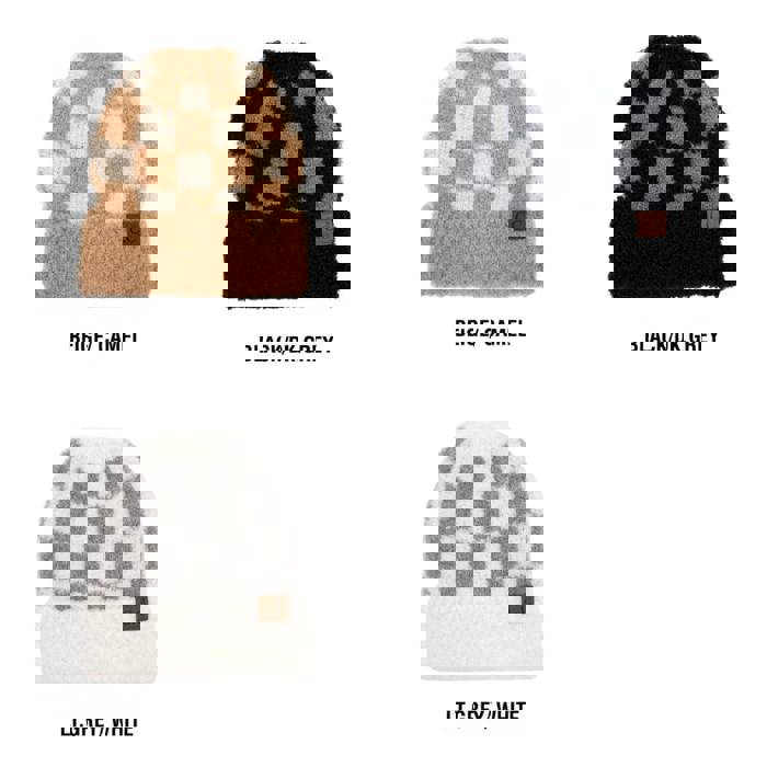 C.C® Beanie Check Boucle Oh So Soft Hats by Truly Contagious