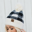 Ivory/Black CC Buffalo Plaid Beanies Hats