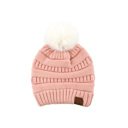 Rose/Ivory Pom C.C® Snuggly Soft Minimalist Beanies Hats