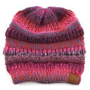Burgundy Mix C.C® Comfy Striped Beanie