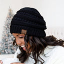 Black/Grey CC Snuggly Soft Yarn Beanie