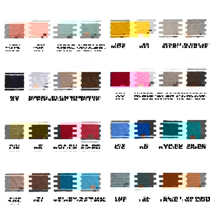 C.C® Beanie Cable-Knit Lined Head Wrap for Women Hair Accessories by Truly Contagious