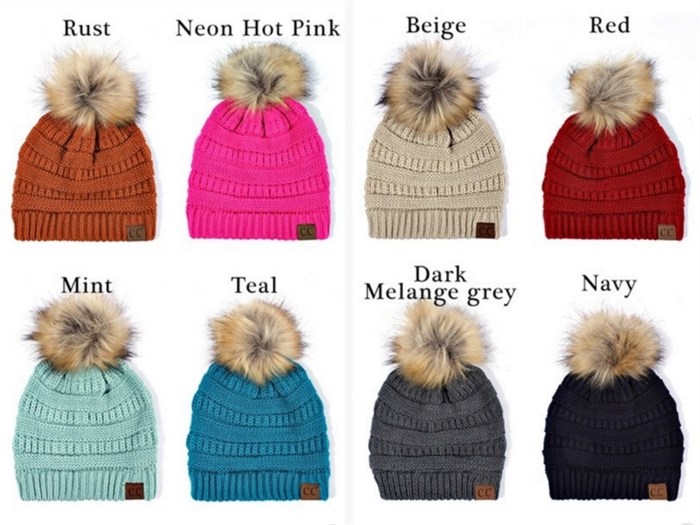 C.C® Beanie Cable-Knit Pom Accessories Hats for Gifts, Women, Teens Girls by Truly Contagious