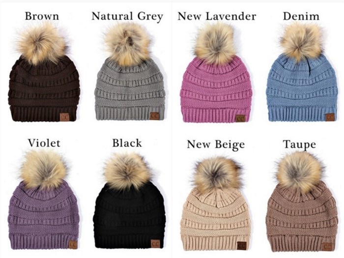 C.C® Beanie Cable-Knit Pom Accessories Hats for Gifts, Women, Teens Girls by Truly Contagious