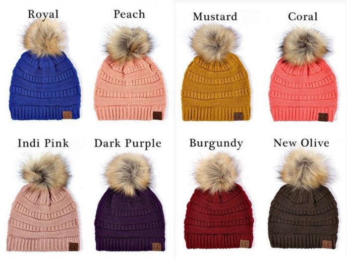 C.C® Beanie Cable-Knit Pom Accessories Hats for Gifts, Women, Teens Girls by Truly Contagious