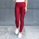 XL-2XL (Pant Size 11-13) Long - Burgundy Truly Contagious Premium Stretch Soft High Waisted Jeggings for Women - Denim Leggings - Cotton Stretch Blend - Long