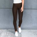 XL-2XL (Pant Size 11-13) Long - Dark Brown Truly Contagious Premium Stretch Soft High Waisted Jeggings for Women - Denim Leggings - Cotton Stretch Blend - Long