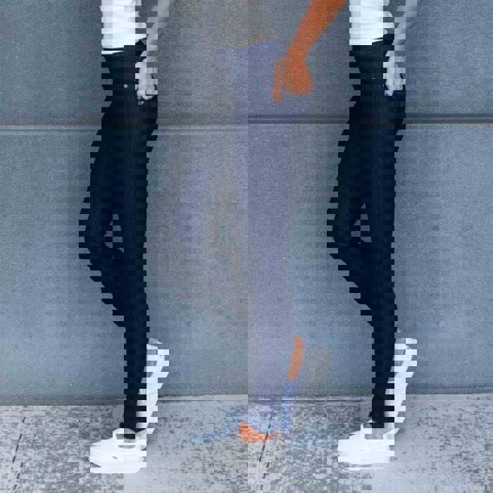 Truly Contagious Premium Stretch Soft High Waisted Jeggings for Women - Denim Leggings - Cotton Stretch Blend - Long