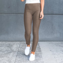 XL-2XL (Pant Size 11-13) Long - Mocha Truly Contagious Premium Stretch Soft High Waisted Jeggings for Women - Denim Leggings - Cotton Stretch Blend - Long