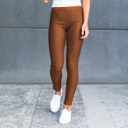 XL-2XL (Pant Size 11-13) Long - Rust Truly Contagious Premium Stretch Soft High Waisted Jeggings for Women - Denim Leggings - Cotton Stretch Blend - Long