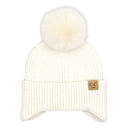 Lavender C.C® Toasty and Warm Pom Ear Flap Kids Beanie