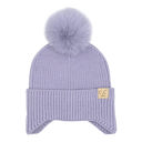 Lavender C.C® Toasty and Warm Pom Ear Flap Kids Beanie