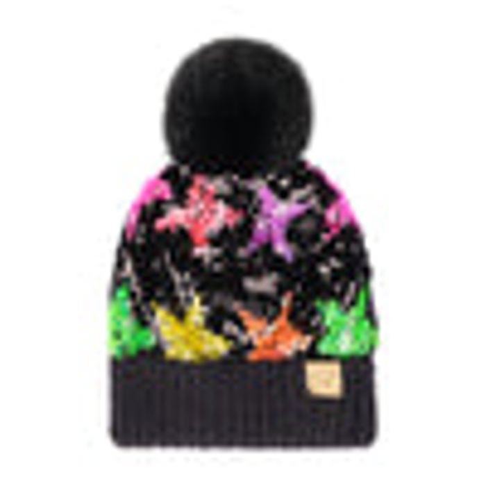 CC South Western Pattern Plush Pom Beanie | Adult and Kid Sizes