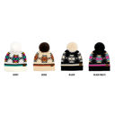 Ivory CC South Western Pattern Plush Pom Beanie | Adult and Kid Sizes